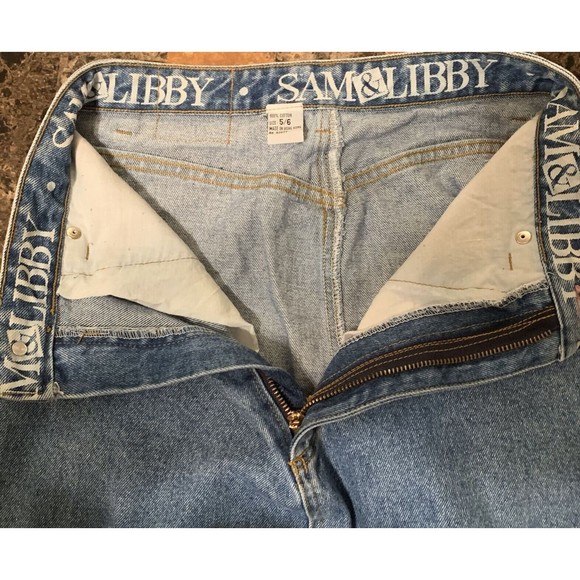 Vintage Sam & Libby 90's Denim Maxi Slit A Line Skirt Size 5/6 Modest Hong Kong - Picture 13 of 16